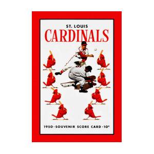 St. Louis Cardinals 1955 Vintage 12'' x 16'' Framed Program Cover