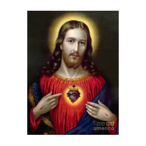 The Sacred Heart of Jesus Art Print by English School