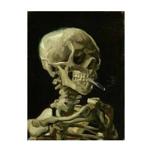 Head Of A Skeleton With A Burning Cigarette Art Print by Vincent Van Gogh