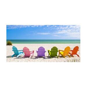 Adirondack Beach Chairs For A Summer Vacation In The Shell Sand Art ...