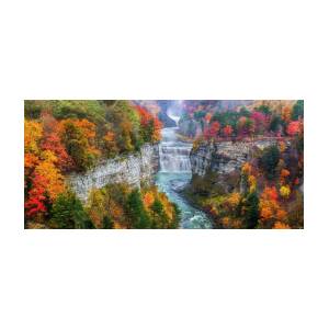 Middle Falls Of Letchworth State Park Art Print by Mark Papke