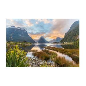 Mitre Peak, Sunset, Milford Sound Art Print by Moritz Wolf