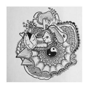 #draw #art #doodle #pen #4 Art Print