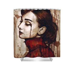 Audrey Hepburn Portrait Shower Curtain for Sale by Olga Shvartsur