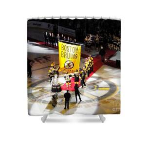Boston Bruins Flag Shower Curtain by Lisa Kilby - Fine Art America
