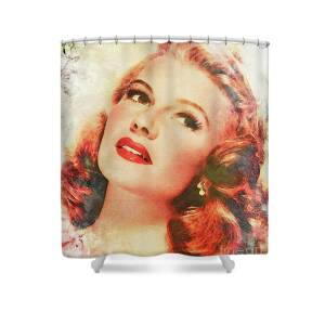 Rita Hayworth, Vintage Actress Shower Curtain for Sale by Esoterica Art ...