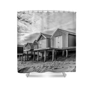 Abersoch Beach Huts Shower Curtain for Sale by Chris Evans