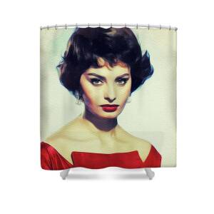 Sophia Loren, Vintage Actress Shower Curtain for Sale by Esoterica Art ...