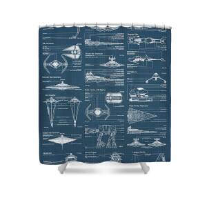 Star Destroyer Blueprint Shower Curtain For Sale By Denny H