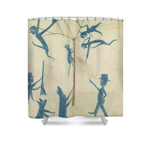 Blue Rabbit Running Shower Curtain for Sale by Bill Traylor