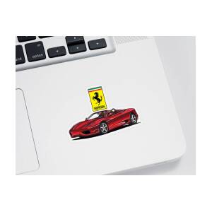 Red italian mid V8 engine supercar Ferrari F360 Modena Spider Sticker by  Vladyslav Shapovalenko - Pixels