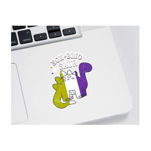 Cat And Wine Asexual Pride Retro Drinking LGBT-Q Ally Ace Sticker by Lobe  Wander - Fine Art America
