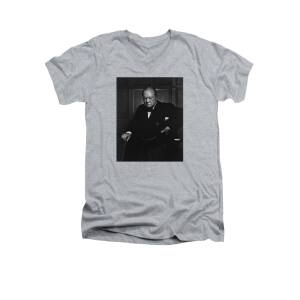 Winston Churchill At Sea Adult V-Neck for Sale by War Is Hell Store