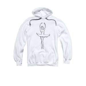 Dancing Ballerina White Silhouette Adult Pull-Over Hoodie for Sale by ...