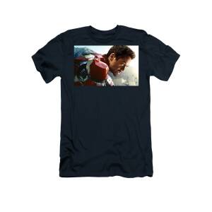 IRON MAN da uomo T-Shirt Stampata Testo Tipografia SUPER HERO TUTA CASCO Film 