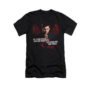 Dexter TV Series Blood Never Lies Over Face with Name Adult T-Shirt NEW UNWORN 