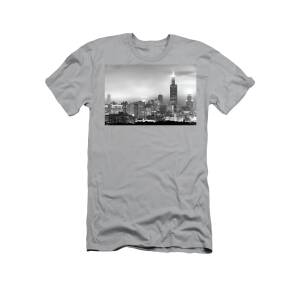 CHI Town Skyline Chicago City White Print Short Sleeve Jersey T