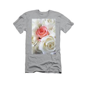 White tulip in striped vase T-Shirt for Sale by Garry Gay