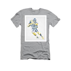 Marshall Faulk Los Angeles Rams Oil Art T-Shirt by Joe Hamilton - Pixels