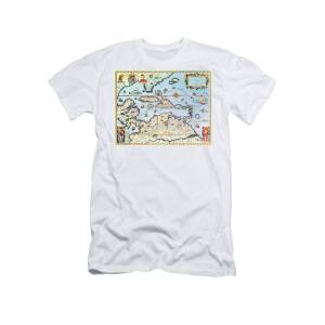 Map of the New World 1587 T-Shirt for Sale by Richard Hakluyt