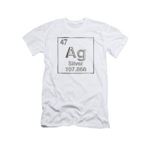 Periodic Table of Elements - Silver - Ag - Silver on Silver T-Shirt for ...
