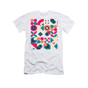 T-Shirt Floral Geometric Abstract Mohamad - pattern Anas #1 Pixels by