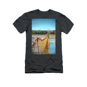 Cracked wall with the night outside T-Shirt by Gregory DUBUS - Pixels