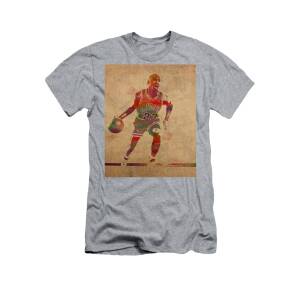 Michael Jordan Chicago Bulls Retro Vintage Jersey Closeup Graphic Design T- Shirt by Design Turnpike - Pixels