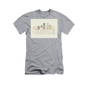 Really Awesome Shirts Retro Louisville Kentucky Skyline Heart Distressed T-Shirt Men's Small / Grey