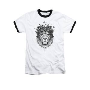 Cool Lion Ringer T-Shirt for Sale by Balazs Solti