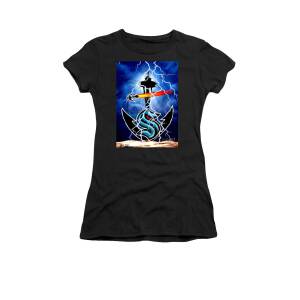 Seattle Kraken Anchor Art T-Shirt by Teo Alfonso - Pixels