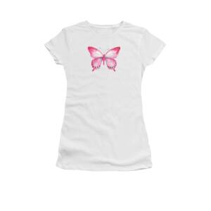 by - Pink T-Shirt Women\'s Butterfly Kirkpatrick Genus 107 Amy Pixels