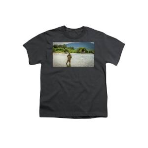 A fly fisherman hooked into a fish on the Kitimat River, in British  Columbia Youth T-Shirt by Snap-T Photography - Pixels