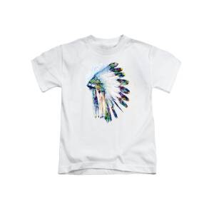 Native American Chief Side Face Kids T-Shirt for Sale by Marian Voicu