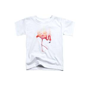 Pink Flamingo Watercolor Tropical Bird Toddler T-Shirt for Sale by Olga ...