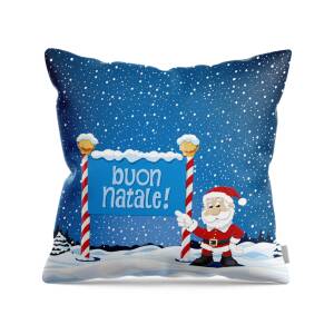Buon Natale Pillow.Reindeer Santa Sleigh Christmas Stunt Show Throw Pillow For Sale By Frank Ramspott