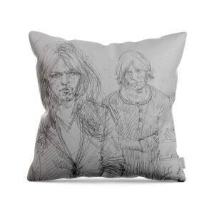 Pink Floyd Live At Pompeii Watercolor Painting Throw Pillow For