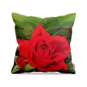 Roses in a Champagne Flute Throw Pillow for Sale by Ignace Henri Jean ...