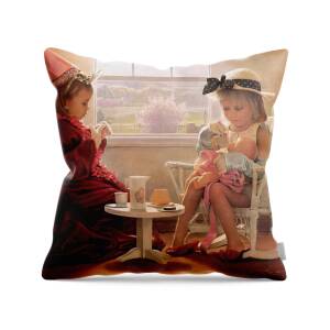 Denim to Lace Throw Pillow for Sale by Greg Olsen
