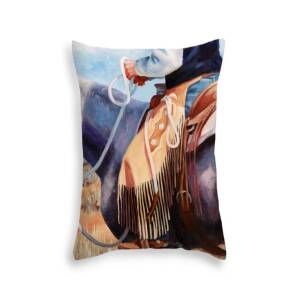 Long fringed chink chaps Western Art Cowboy Painting Throw Pillow by Kim  Corpany - Fine Art America
