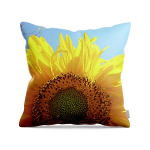 Yellow Sunflowers art prints Summer SunFlower Throw Pillow for Sale by ...
