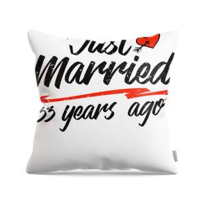 47th Anniversary Gift for Her & Him Store 47th Wedding Anniversary Present-Just Married 47 Years Ago Throw Pillow Multicolor 16x16
