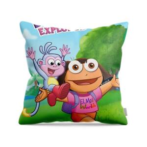Dora the Rock explorer Throw Pillow by Rebekah Fogle - Pixels