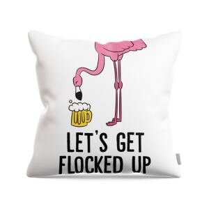 18x18 Multicolor VepaDesigns Beer Flamingo Beer Bird Funny Animal Drink Lover Gifts Throw Pillow