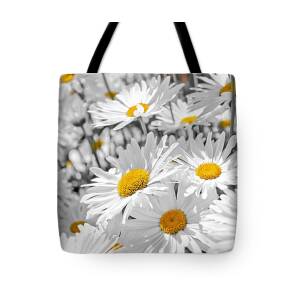 Daisy flowers on blue Tote Bag for Sale by Elena Elisseeva