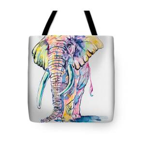 Big colorful elephant Tote Bag for Sale by Kovacs Anna Brigitta