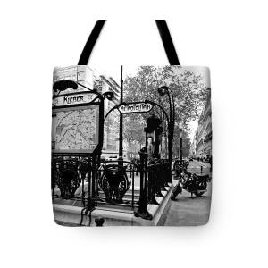 Lamarck-Caulaincourt Metro Stop Tote Bag by Eric Tressler - Pixels