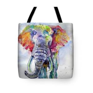 Big colorful elephant Tote Bag for Sale by Kovacs Anna Brigitta