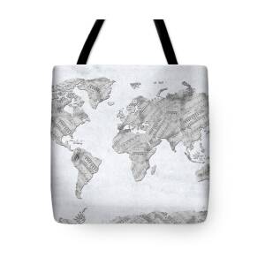 Map Of The World Watercolor 4 Tote Bag for Sale by Bekim M