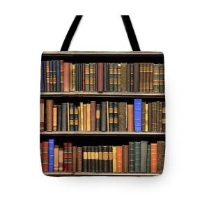 Shelves Of Old Books In Library Tote Bag by Dougal Waters - Pixels